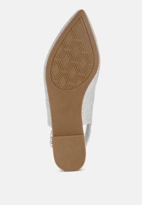 Womens Giora Glitter Slingback Flat s Sandals