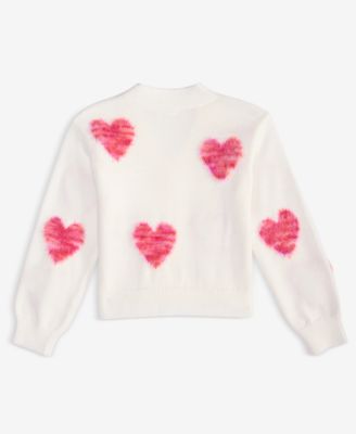 Girls' Toddler 2T-4T Heart Button Cardigan