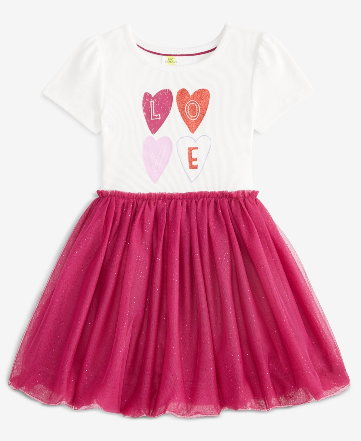 Epic Threads Girls Toddler 2t-4t Love Tutu Bubble Dress In Multi