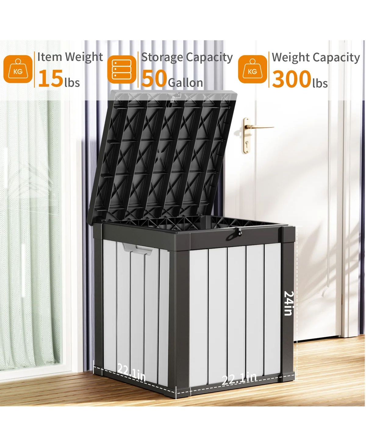 Chic Crate-50 Gallon Plastic Deck Box