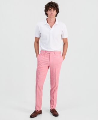 slim fit dress slacks ALLELMS Mens Plaid Chinos Slim Fit Stretch Flat-Front Skinny Dress Pants main image 1