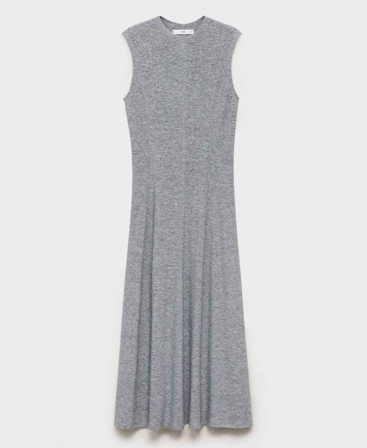 Mango Robe Midi Strass Gris Chiné Foncé - Femme - L -  In Gray