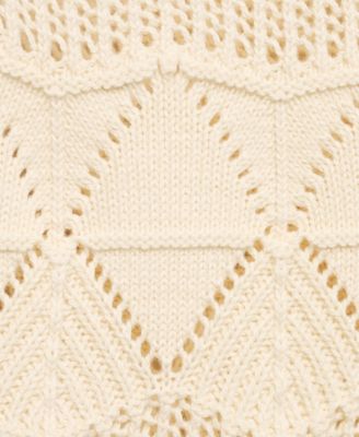 Women's Ruffled Openwork Knit Sweater Vest