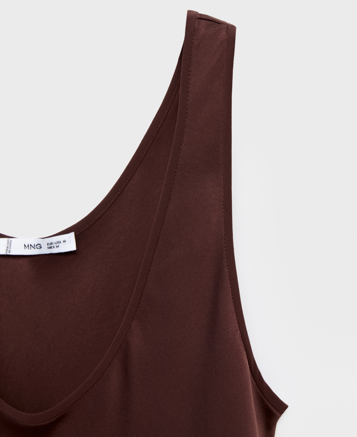 Mango Luisa Tank Dress In Brown