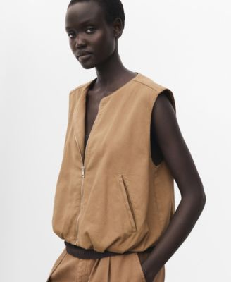 MANGO - Women's Puffer Denim Vest