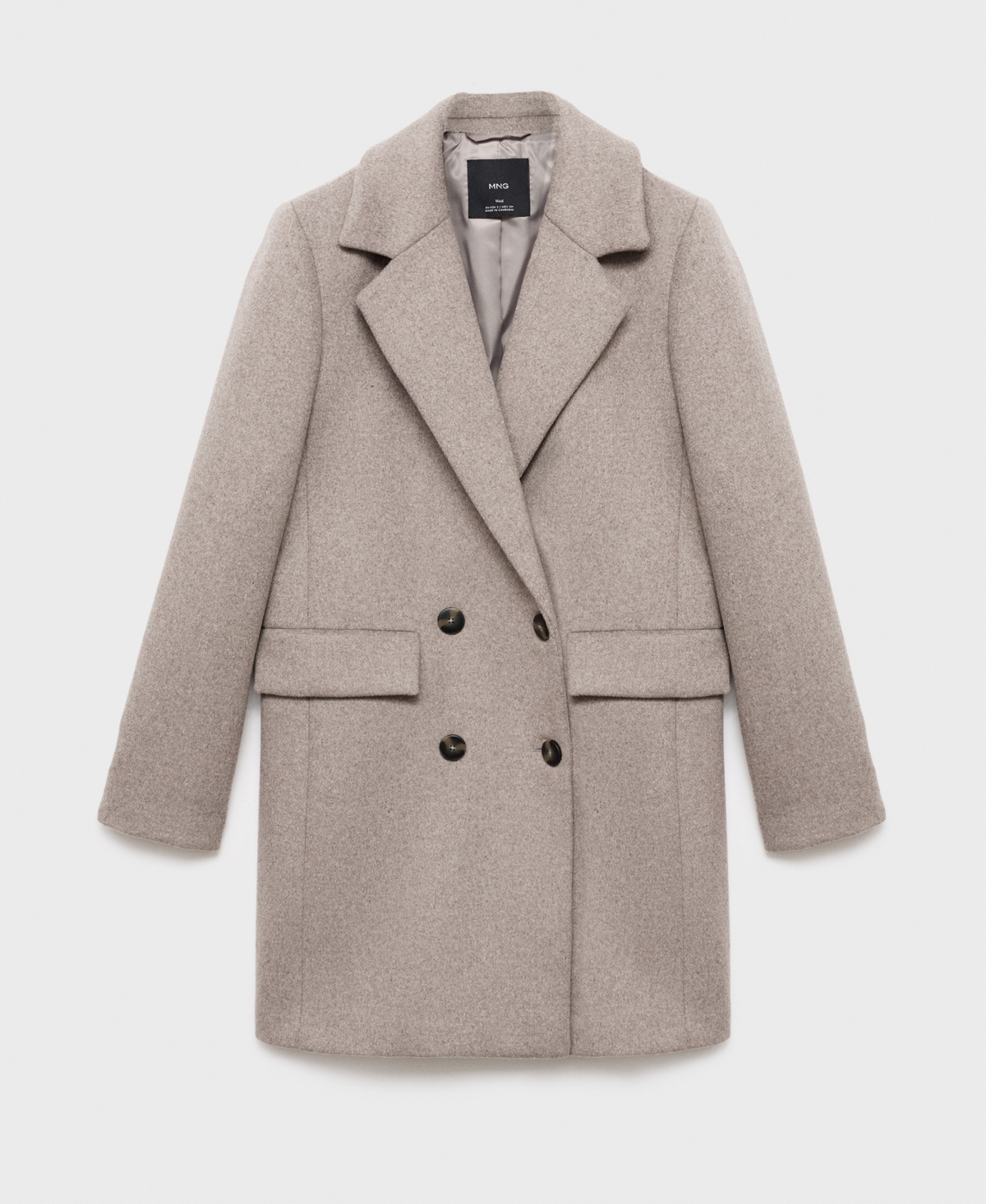 Mango Women's Double-breasted Wool Coat In Brown
