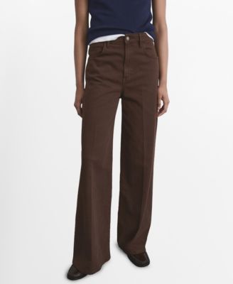 MANGO - Women's High-Waisted Wide-Leg Jeans