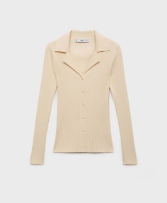 Women's Ribbed Lapel Cardigan