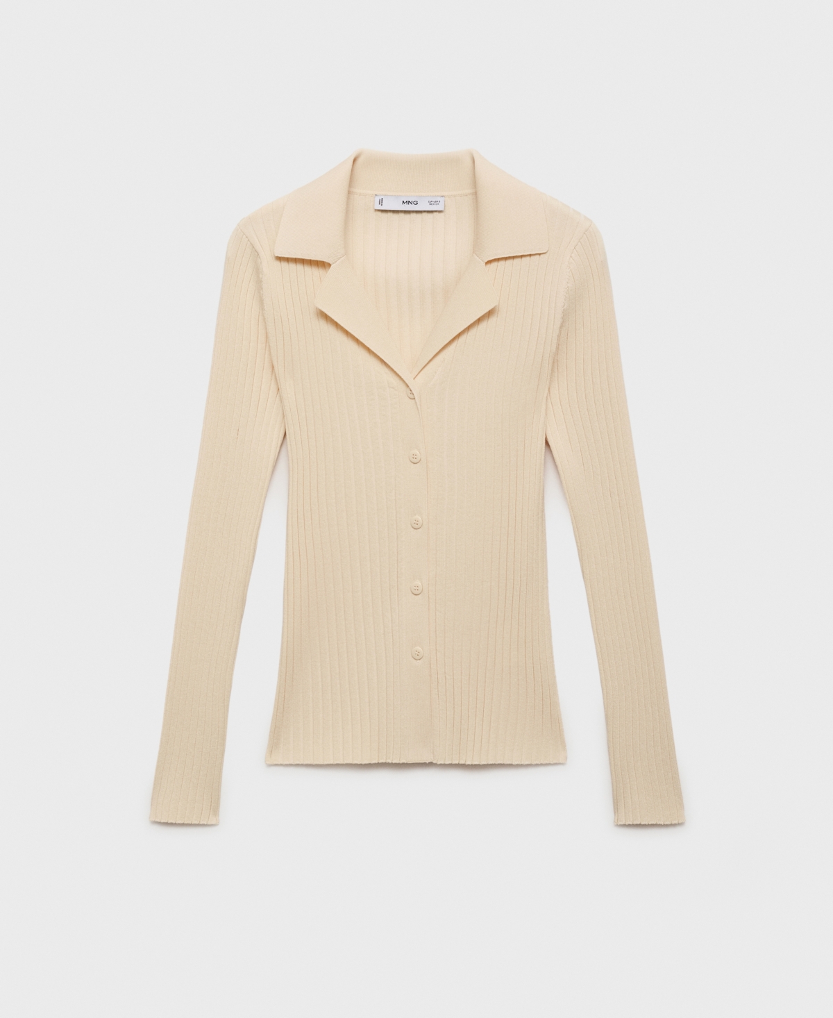 Mango Women's Ribbed Lapel Cardigan In Neutral