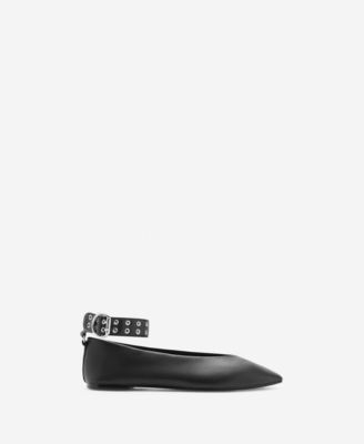 MANGO - Women's Eyelet Strap Ballet Flats