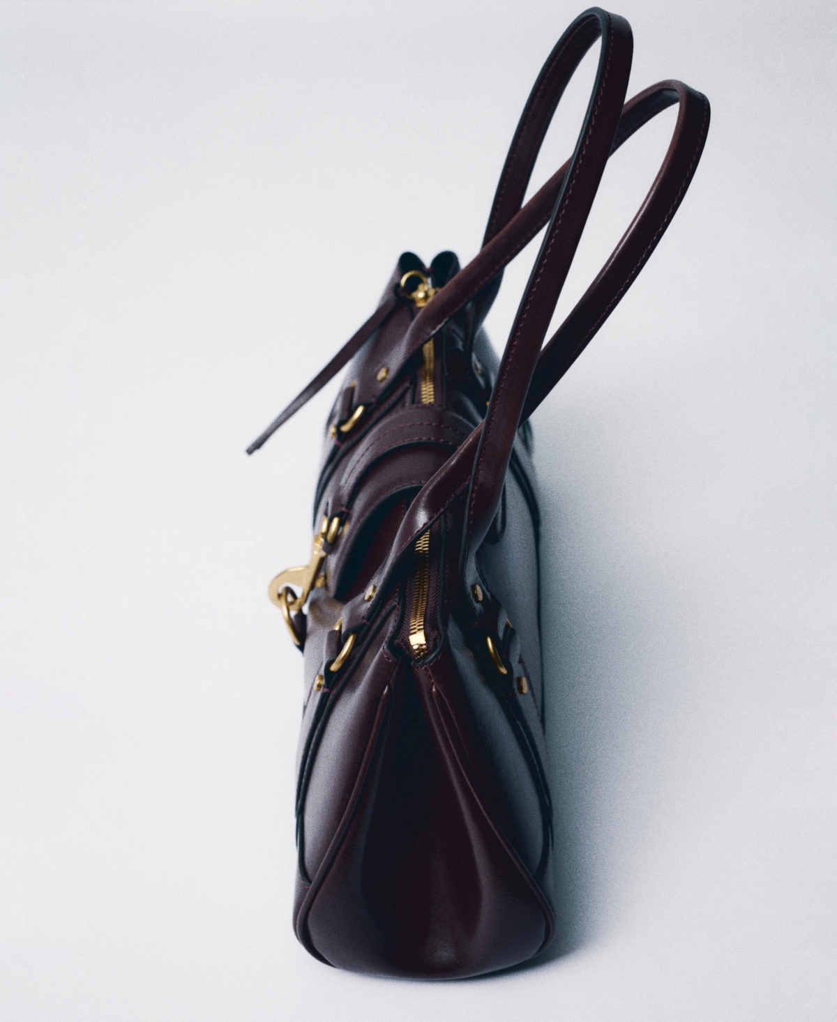 Mango Women's Snap Hook Medium Shoulder Bag In Burgundy