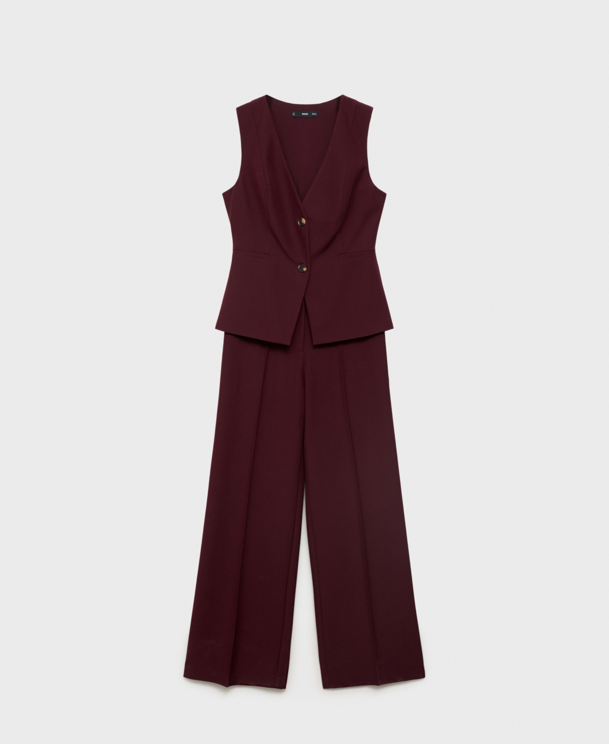 Mango Women's Long Suit-style Jumpsuit In Burgundy