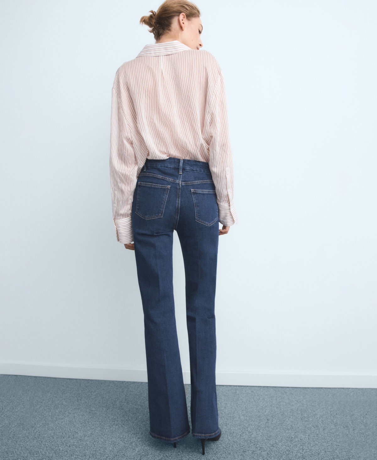 Mango Women's Violet Flared High-rise Jeans In Blue