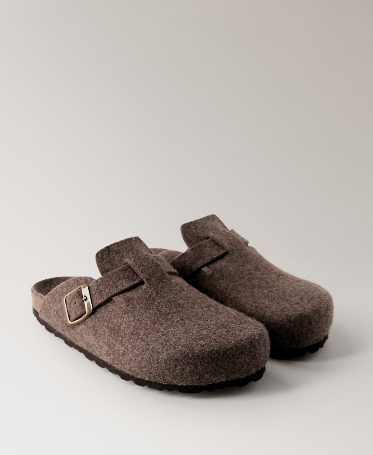 Mango Women's Felt Clog Slippers In Brown