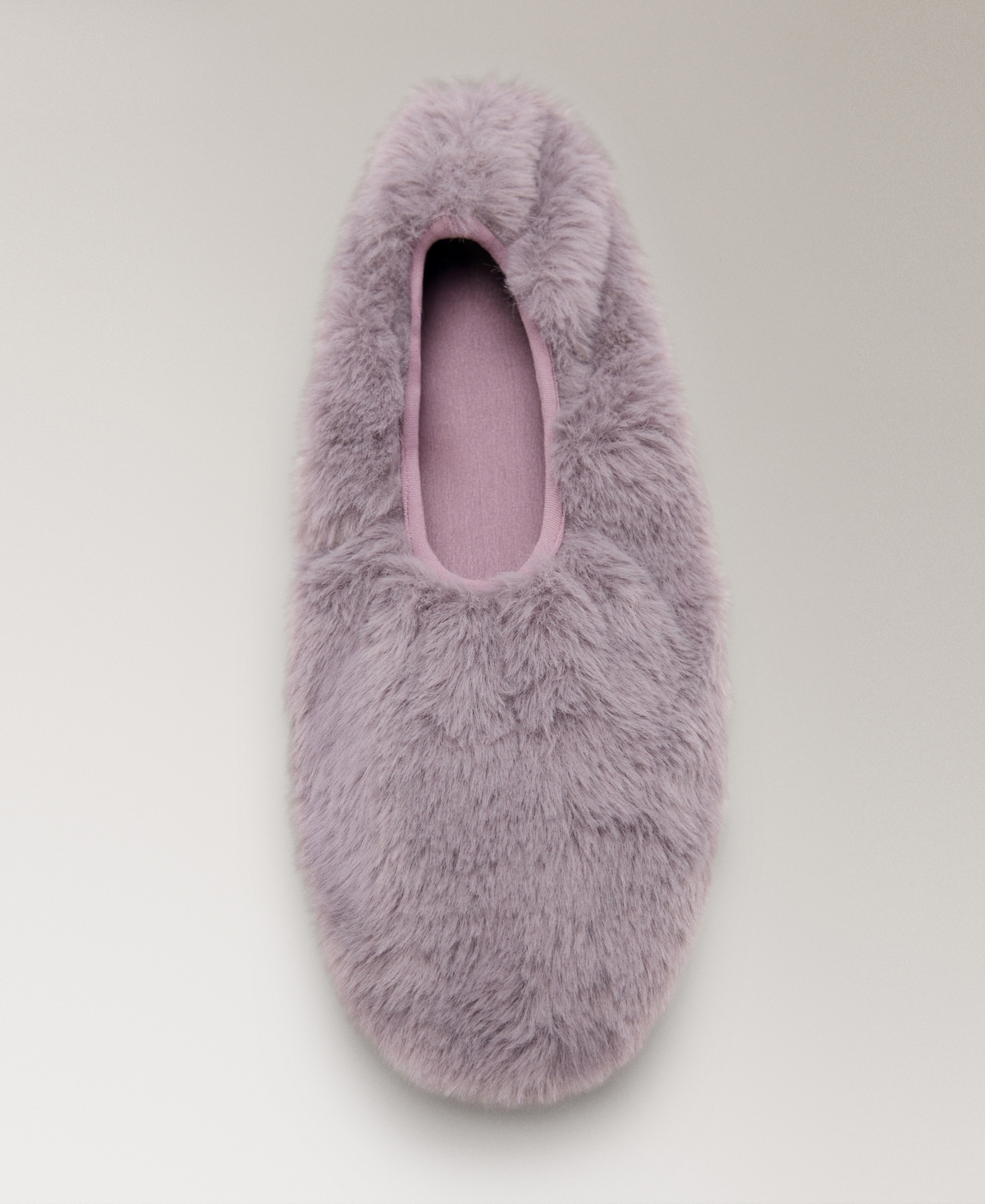 Mango Women's Fur-effect Ballerina Flats In Orange