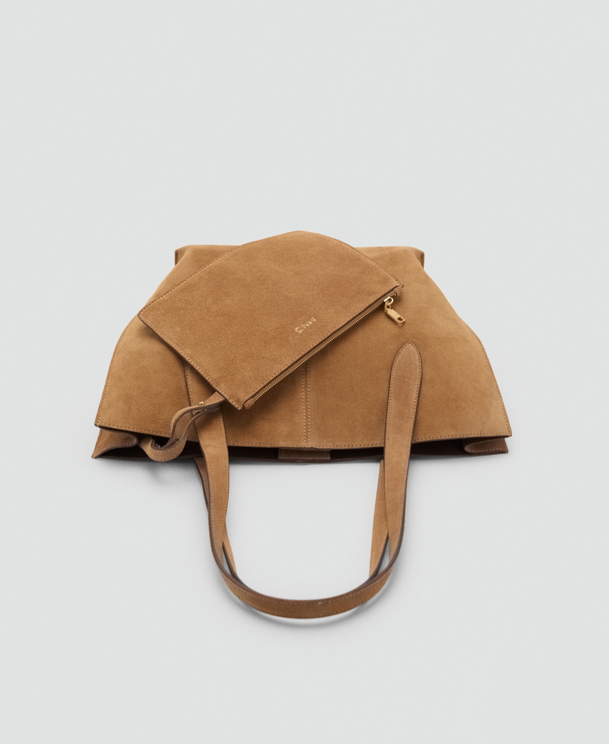 Mango Women's Suede Mini Shopper Bag In Brown