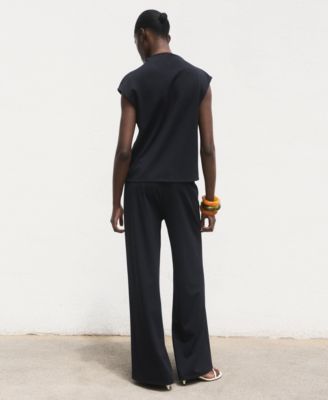 Women's Elasticated Waist Wide-Leg Pants