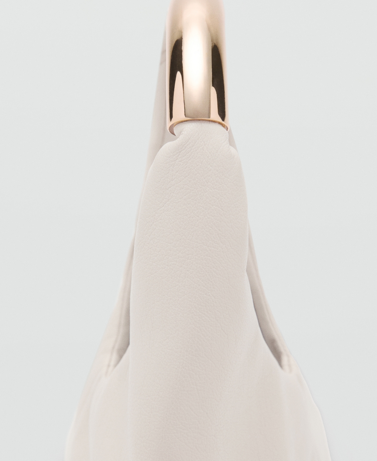 Mango Faux Leather Top Handle Bag In White