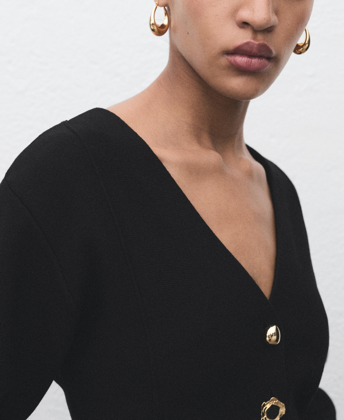 Mango Dali Knit Jacket In Black