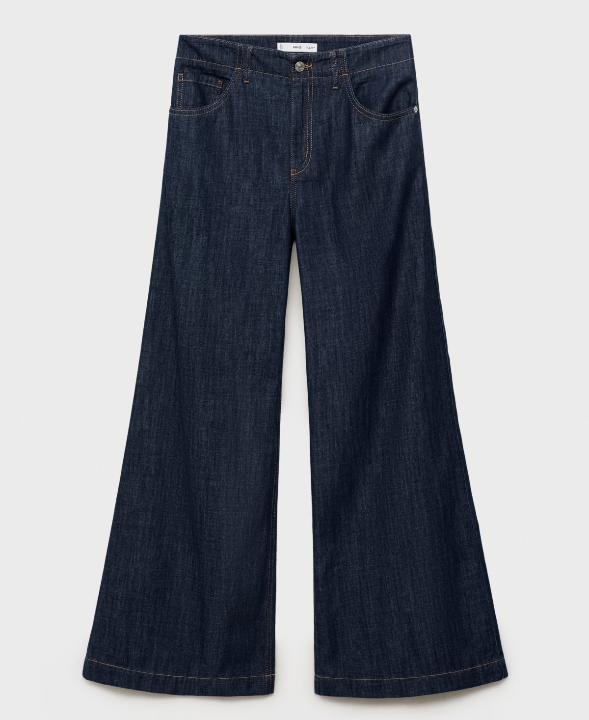 Mango Wide Leg Jeans In Blue