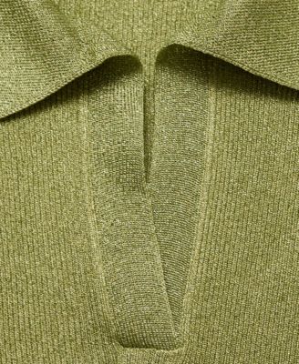 Women's Lurex Polo Neck Sweater