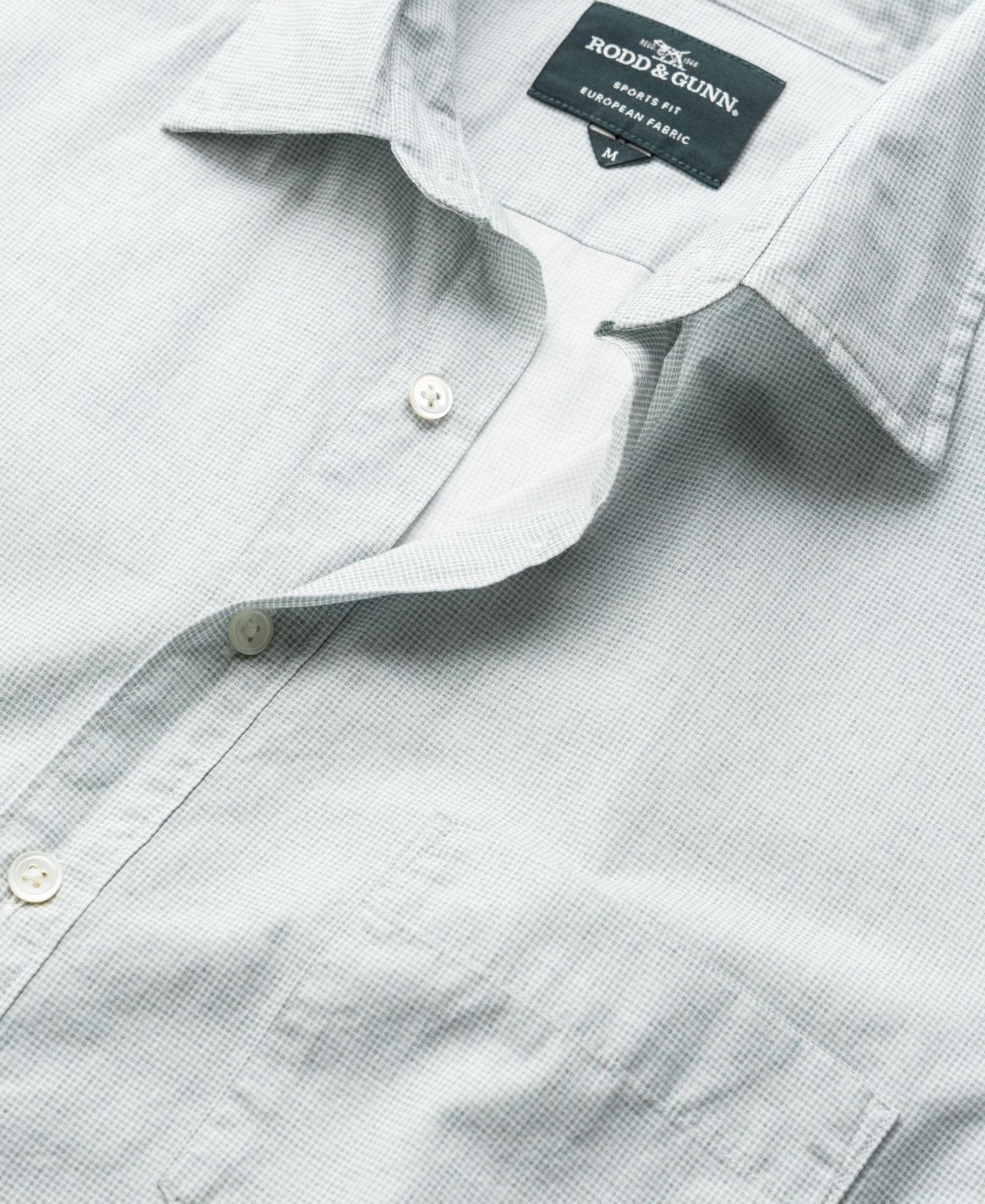 Мужская рубашка Rodd & Gunn Mount Riley Long Sleeve Slim Fit, цвет: Фисташковый — фото 4