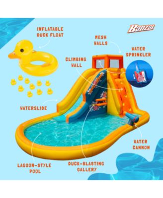 Duck Blast Water Park Inflatable Slide with Pool Float & Water Cannon