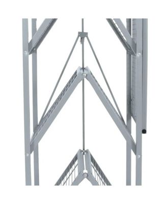 R5 Foldable 4 Tier Storage Rack w/ Wheels, Pewter, Certified Refurbished