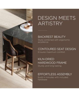 Vienna Counter Stool, Walnut Finish w/ Marksman Saddle Leather