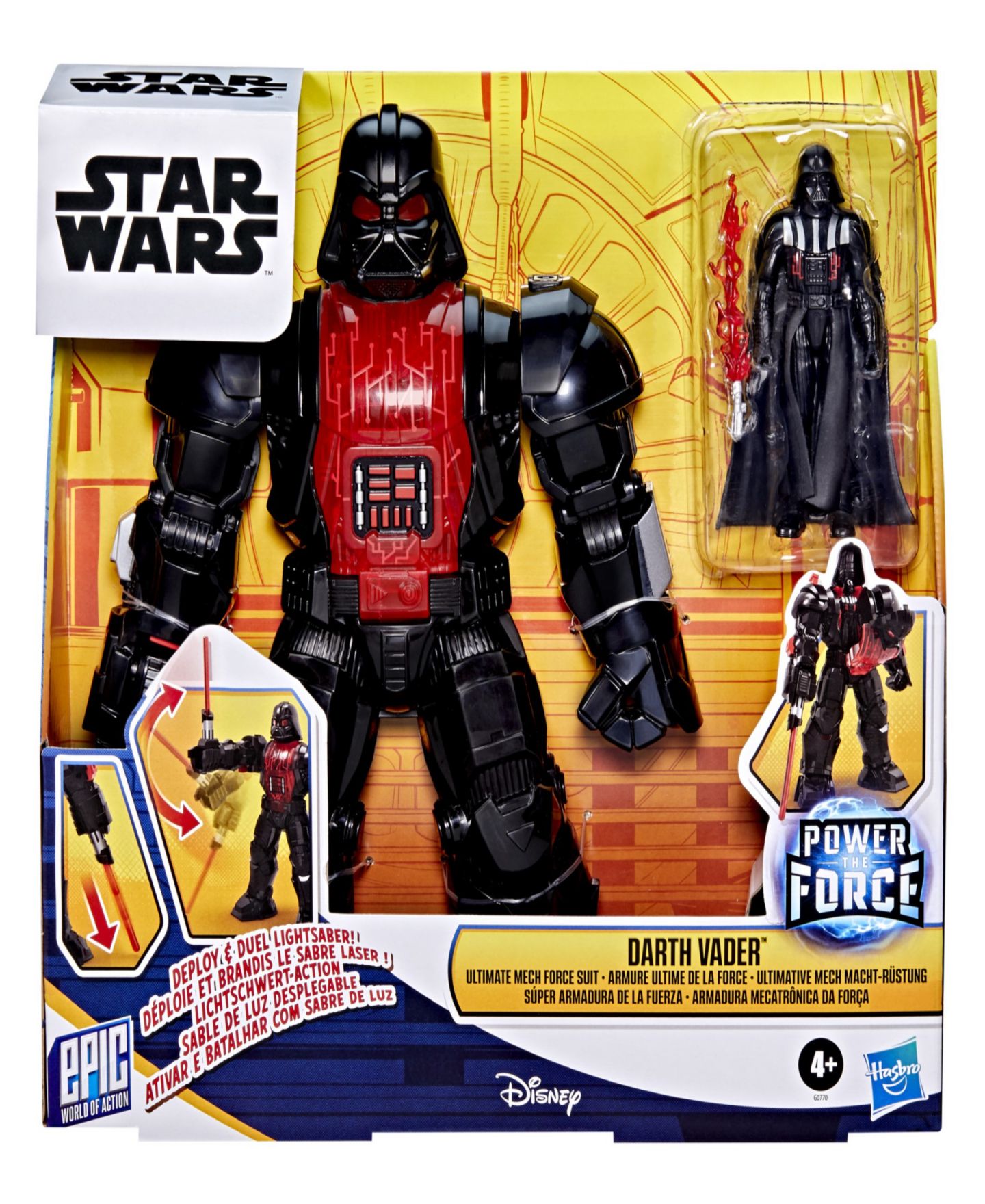 Детские фигурки Star Wars Epic World of Action Darth Vader 4" Figure, 11" Mech Suit, 3-Piece Action Figure Set, Ages 4+, цвет: Разноцветный — фото 4