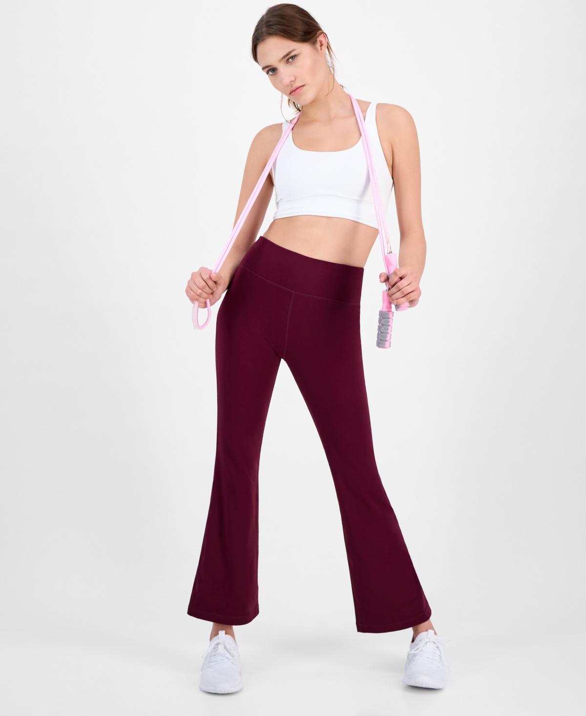 Id Ideology Women's Petite Studio High Rise Flare Leggings, Created For Macy's In Brown