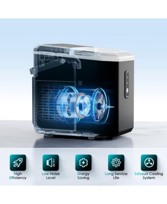 26lbs/24H Portable Countertop Self-Cleaning Ice Maker, 9 Bullet Cubes in 6 Mins with Handle