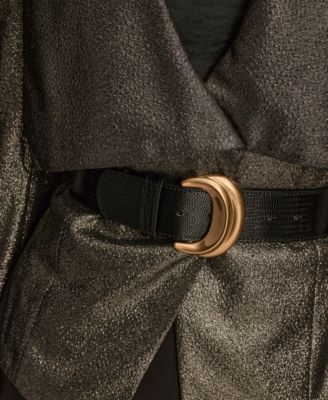 Women's Novelty Belted Collared Jacket, Regular & Petites