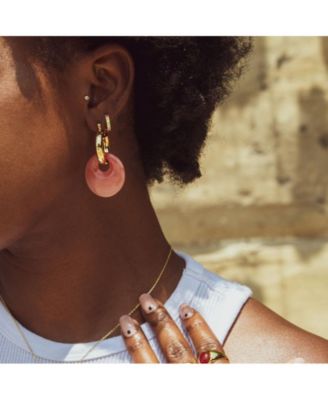 Women's Donut Charm Chunky Hoop Earrings