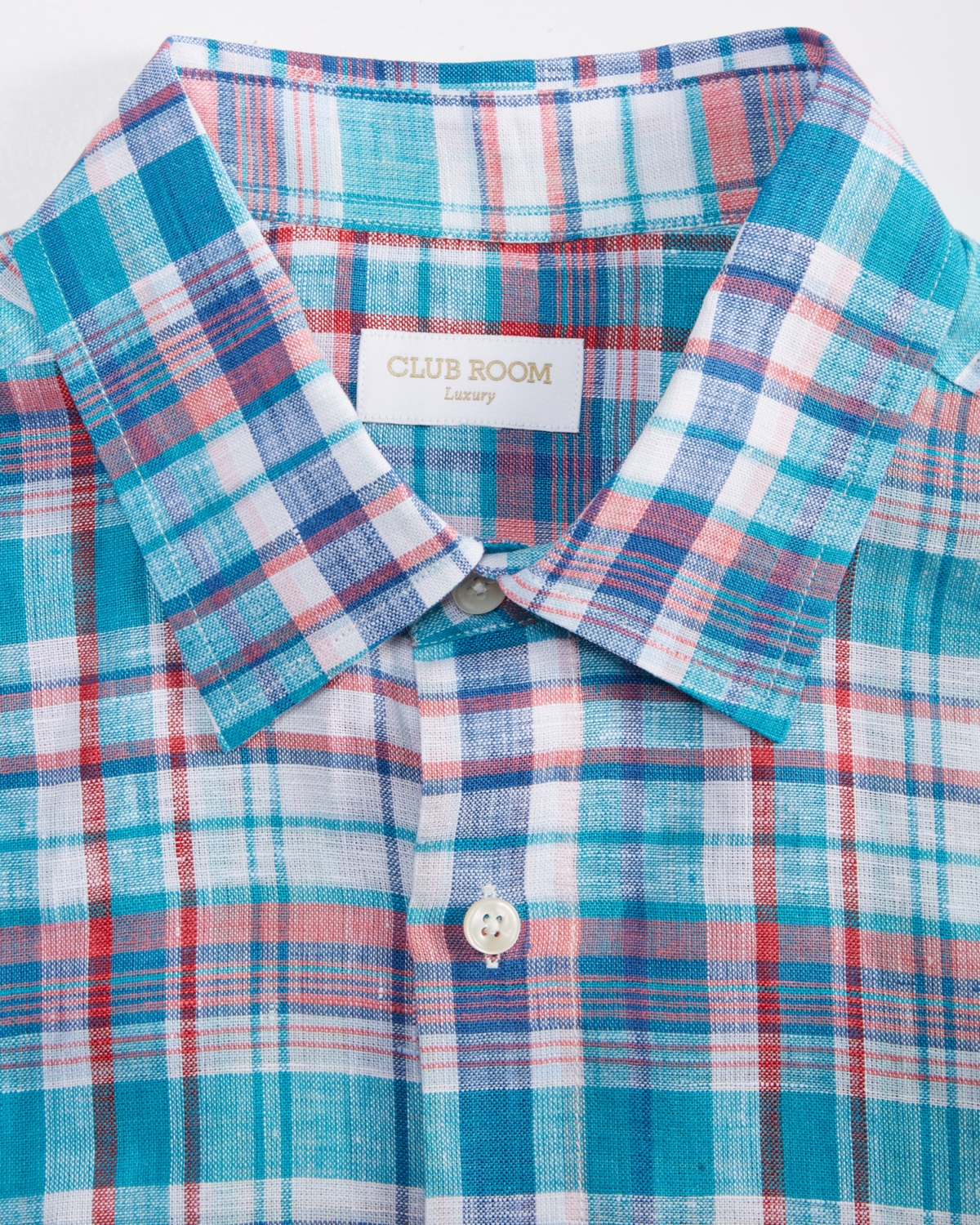 Club Room Men's Fox Plaid Long-Sleeve Button-Up Linen Shirt, Macy's Exclusive