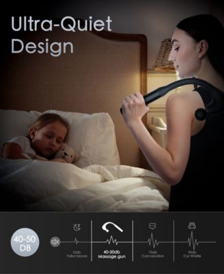 Ergonomic Long Handle Massage Gun Ultra-Quiet Deep Tissue with 5-Speed Control