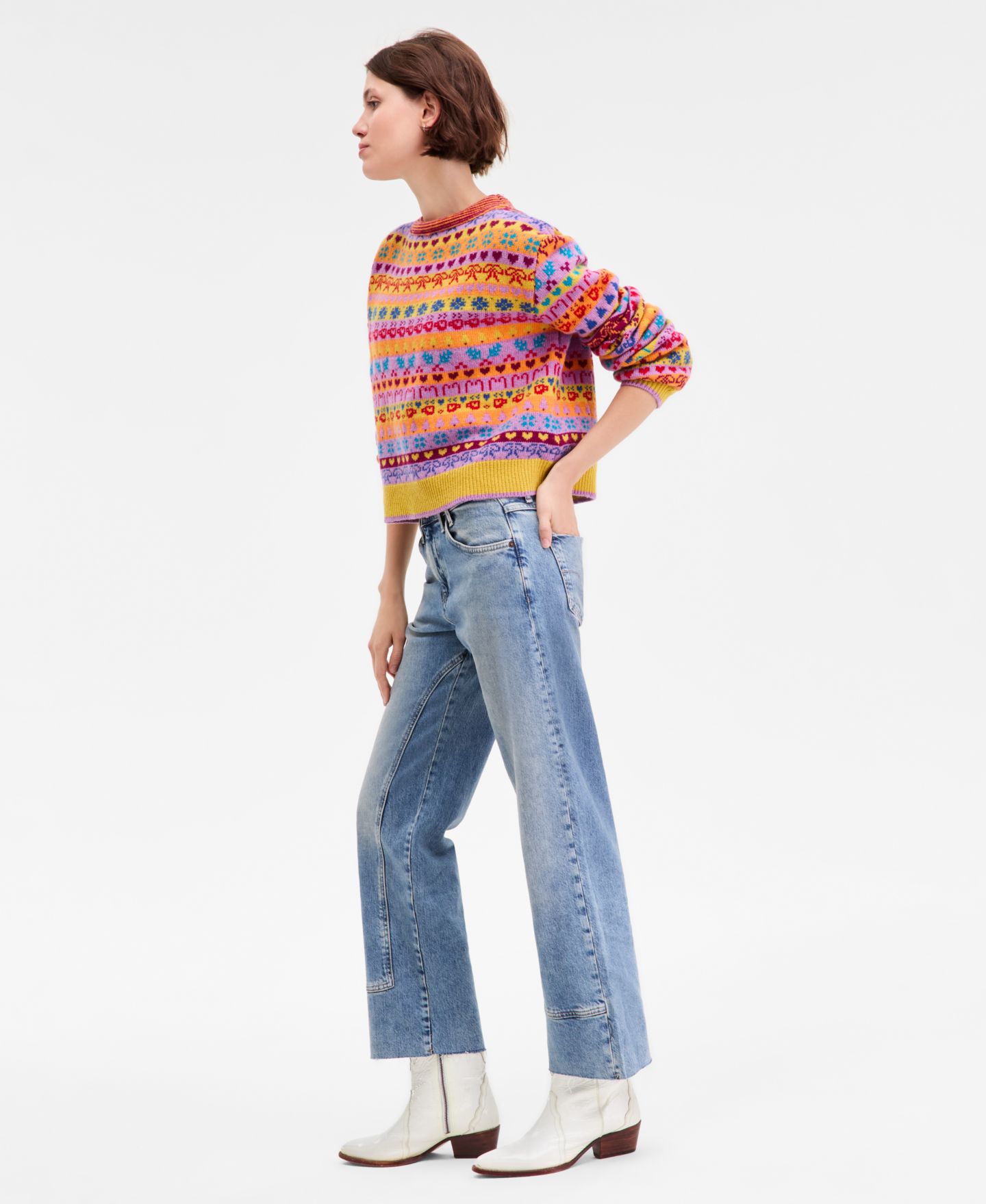 Женские джинсы Free People We The Free Risk Taker Mid-Rise Straight-Leg, цвет: Mantra — фото 3