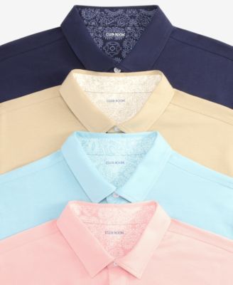 Men's Pima Cotton Solid Short-Sleeve Button-Up Knit Shirt, Macy's Exclusive