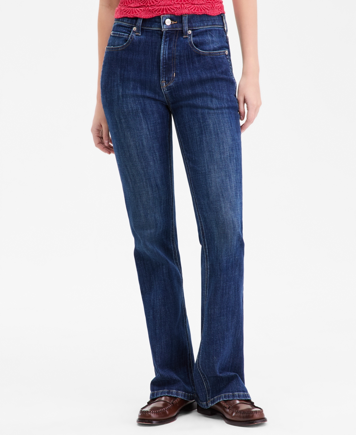 Free People Women's Double Knot High-Rise Straight-Leg Jeans