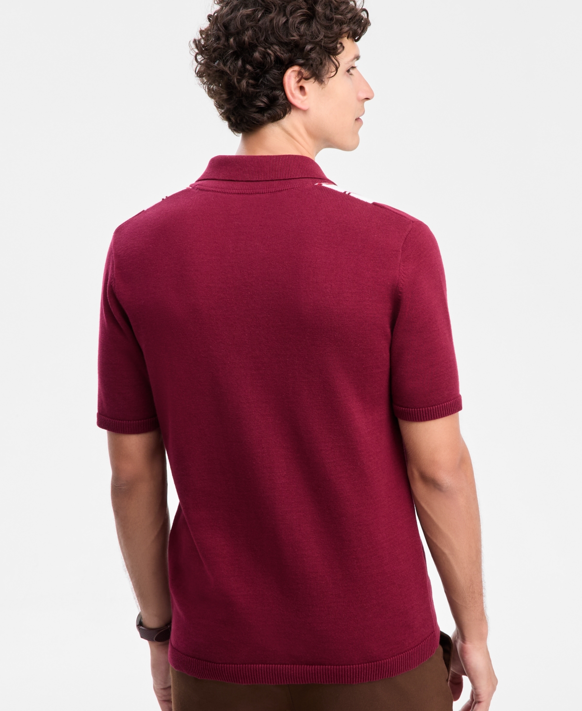 Club Room Men's Cotton Striped Button Polo Sweater, Macy's Exclusive