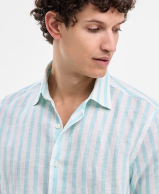 Men's Casa Regular-Fit Floral Button-Down Linen Shirt