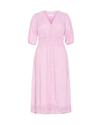 Plus Size Belle V Neck Midi Dress