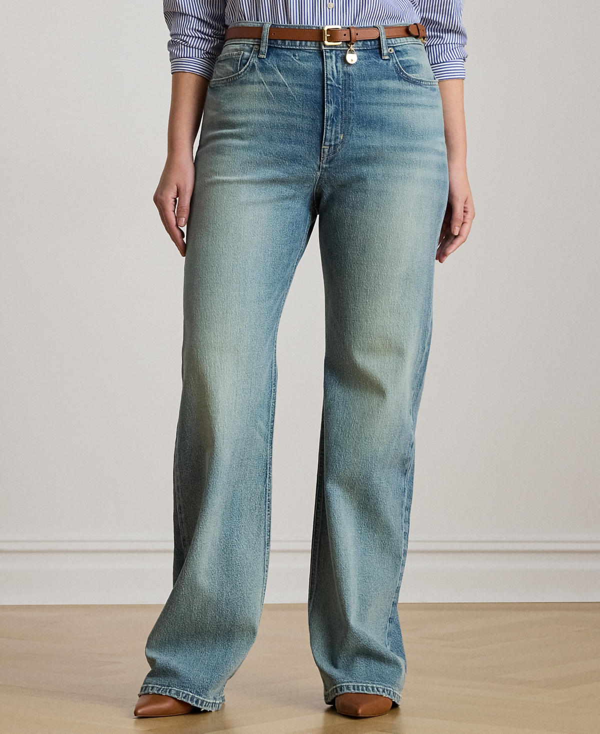 Lauren Ralph Plus High-Rise Wide-Leg Jeans