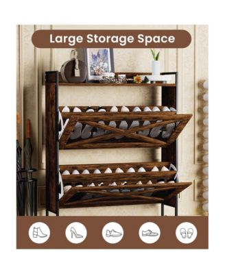 Flip-Top Shoe Cabinet Narrow