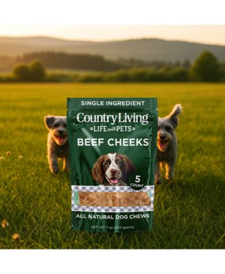 4” x 4” Beef Cheek Chip Dog Treats – Chicken Flavor – 5 Count Bag – All-Natural, High-Protein, Long-Lasting Dog Chews