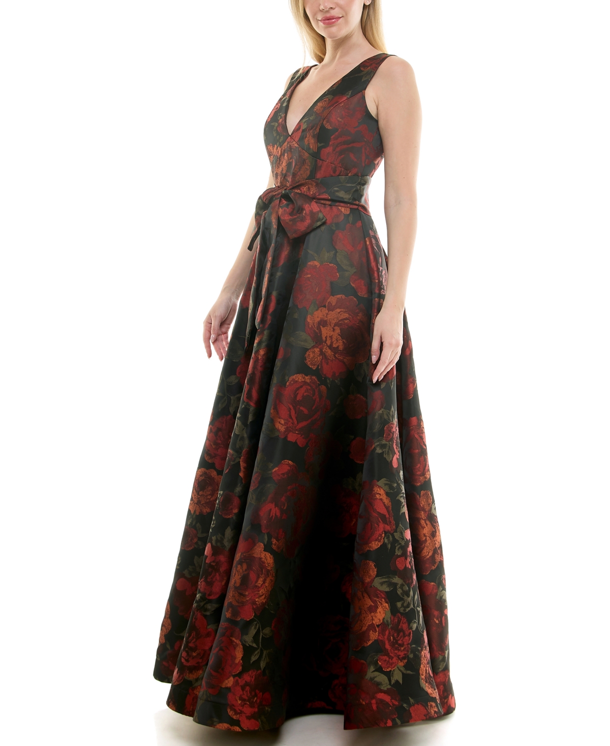 Taylor Women's Printed V-neck Dress In Red