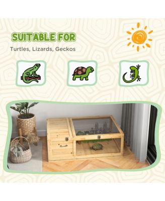 Box Turtle Habitat Lockable 36" L x 24" W x 12.5" H, Cedar Wood