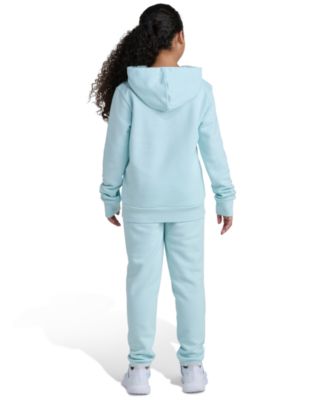 Big Girls' 8-16 Long Sleeve Small Logo Fleece Pullover Hoodie and Jogger, 2-Piece Set