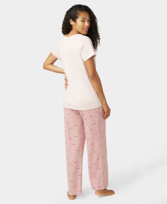 Women's 2-Piece Embellished Short-Sleeve Pajama Set