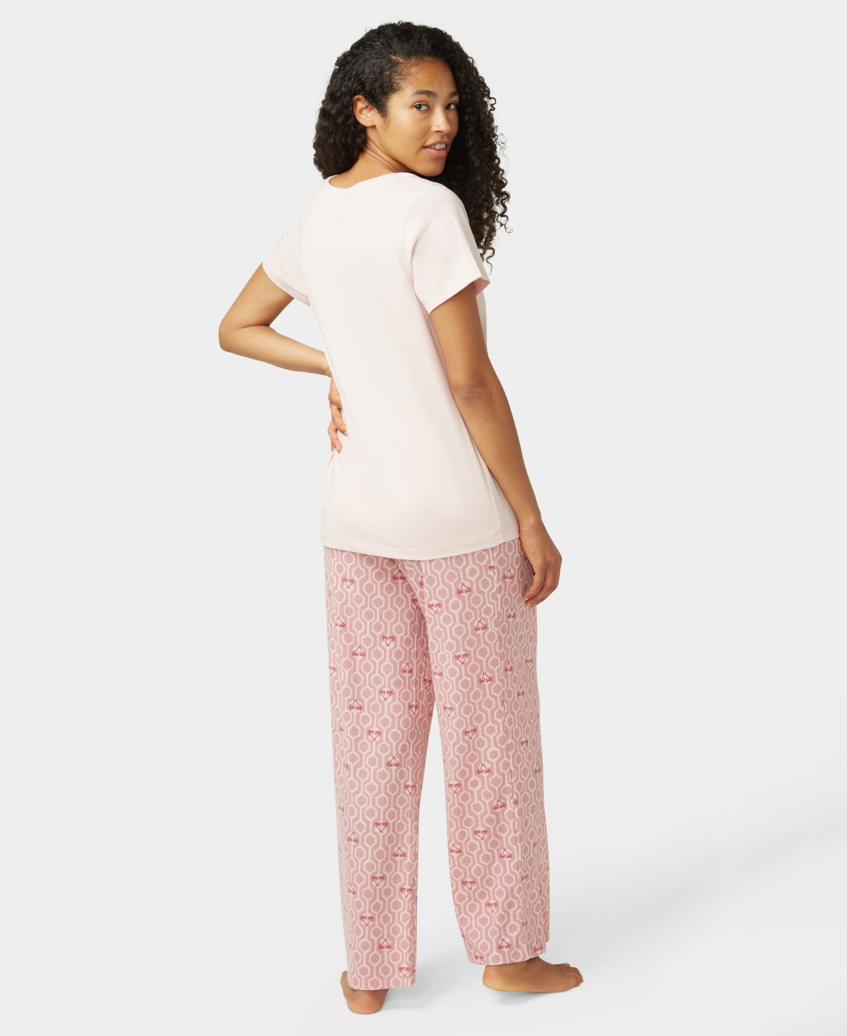 Hue Women's 2-piece Embellished Short Sleeve Pajama Set In Pink